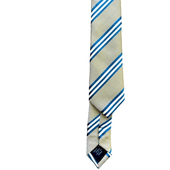 ALDO Gold, Black, and White Striped Satin Tie​​ - Picture 1 of 6